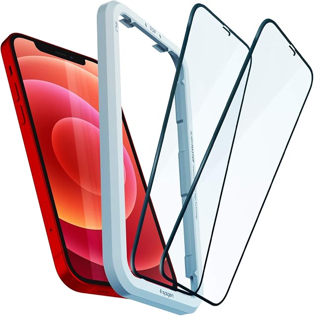 Spigen AlignMaster Full Coverage Tempered Glass Screen Protector for iPhone 12 and for iPhone 12 Pro - 2 Pack