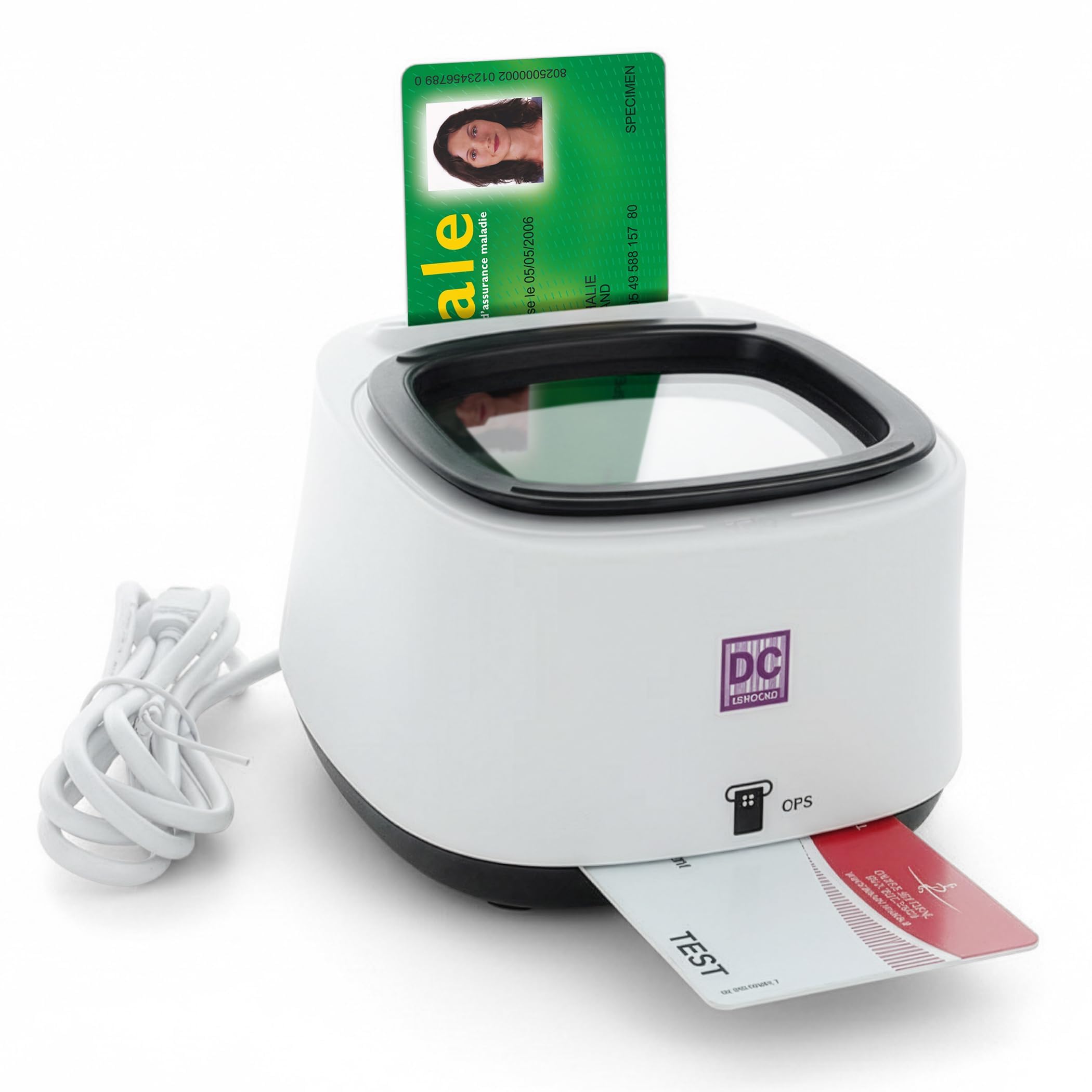 DC300 Pro Lecteur 4 en 1 QRCODE NFC 2 Fentes Carte Vitale et CPS Sesam Vitale USB Windows