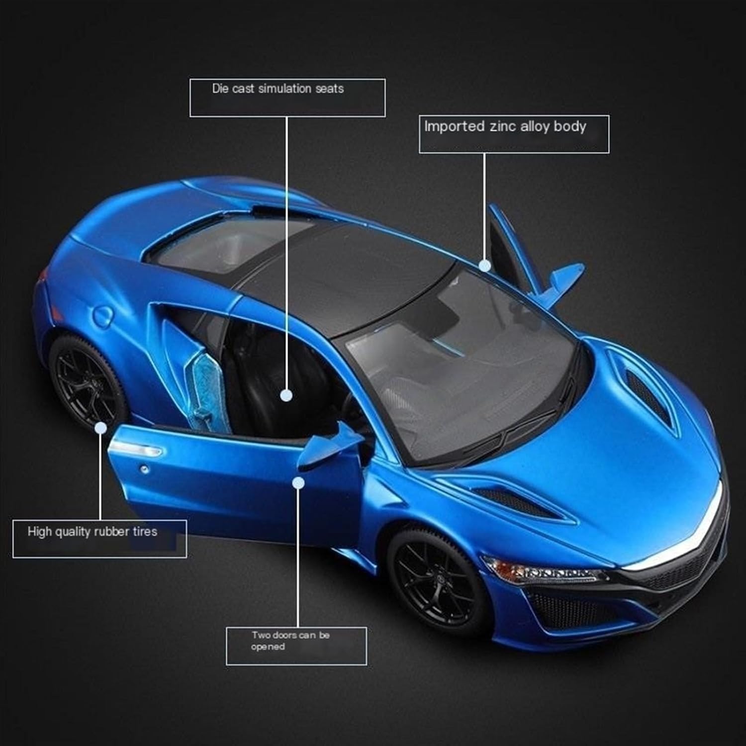 1:24 Alloy car Model Metal Ornaments 2018 Blue