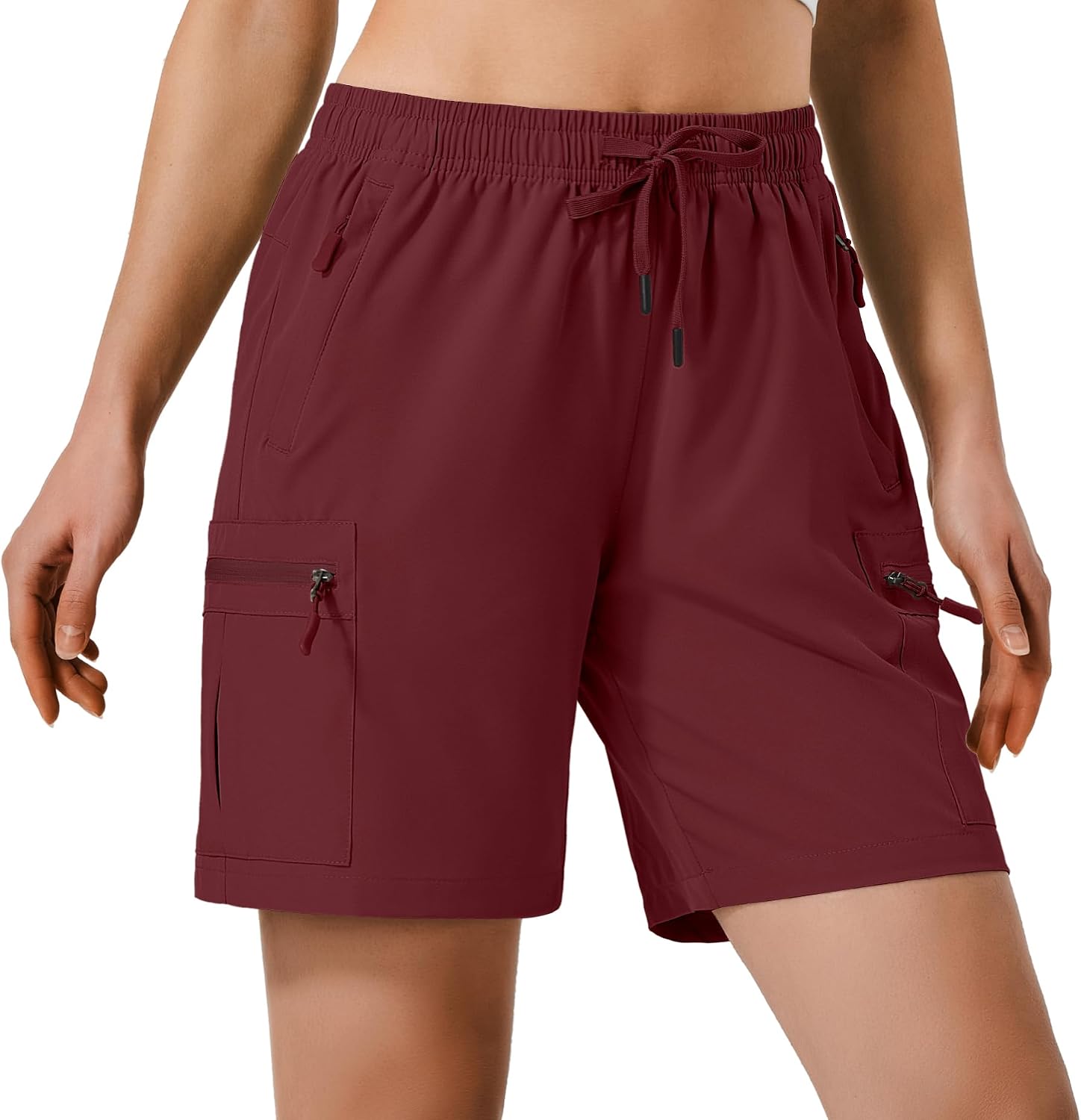 Hugut Women's Lightweight Hiking Cargo Shorts Quick Dry Athletic Shorts Camping Travel Golf Zipper Pockets Water Resistant thumbnail