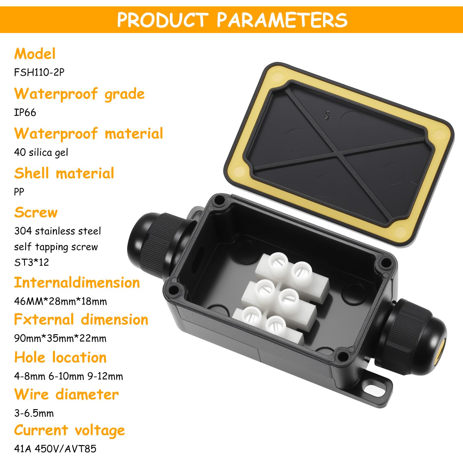 IP68 Wasserdichte Anschluss dose für den Außenbereich Schwarze 3 Wege Mini Ansch IP68 Wasserdichte Anschluss dose für den Außenbereich Schwarze 3 Wege Mini Ansch