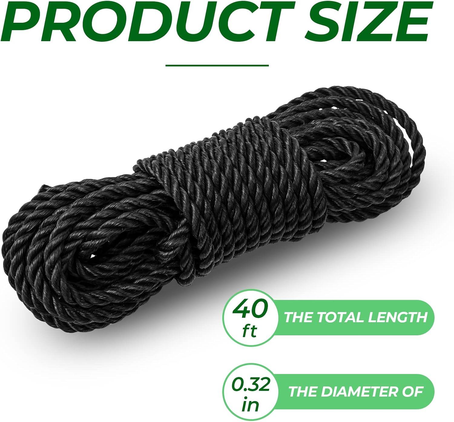 Extension Ladder Replacement Rope Compatible with Werner AC30-2 Extension Ladder - Works with All Aluminum & Fiberglass Extension Ladders Parts #6316509 (Black, 1 Pack) : Everything Else