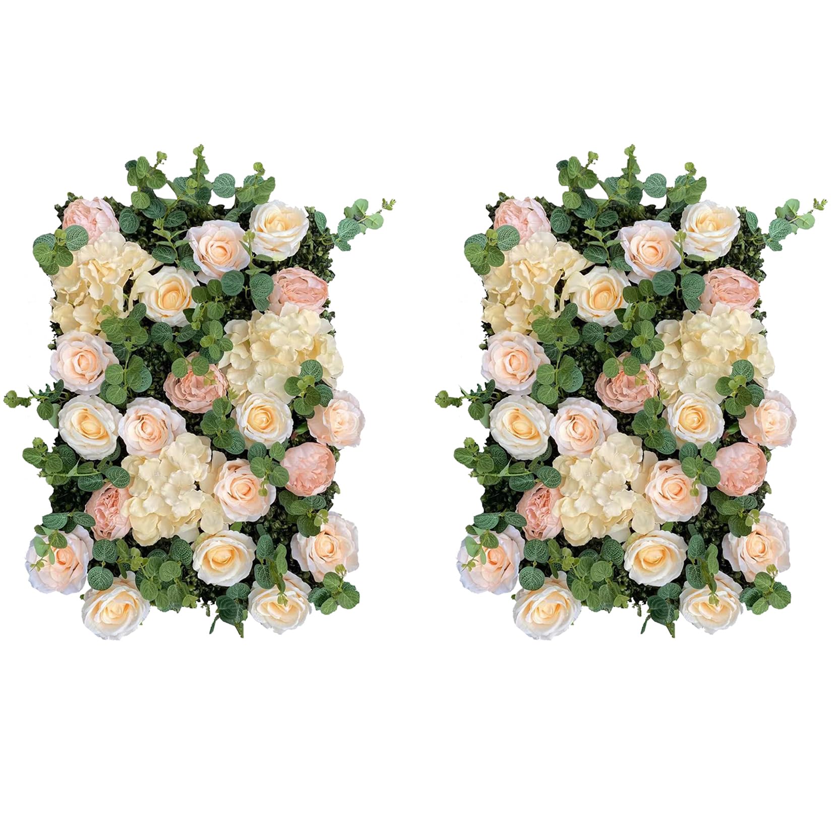 2 Paneles de Pared de Flores Artificiales para Celebraciones Fiestas en Casa y Bodas,Panel de Fondo Floral Artificial con Malla de Soporte,Pared de Rosas de Seda
