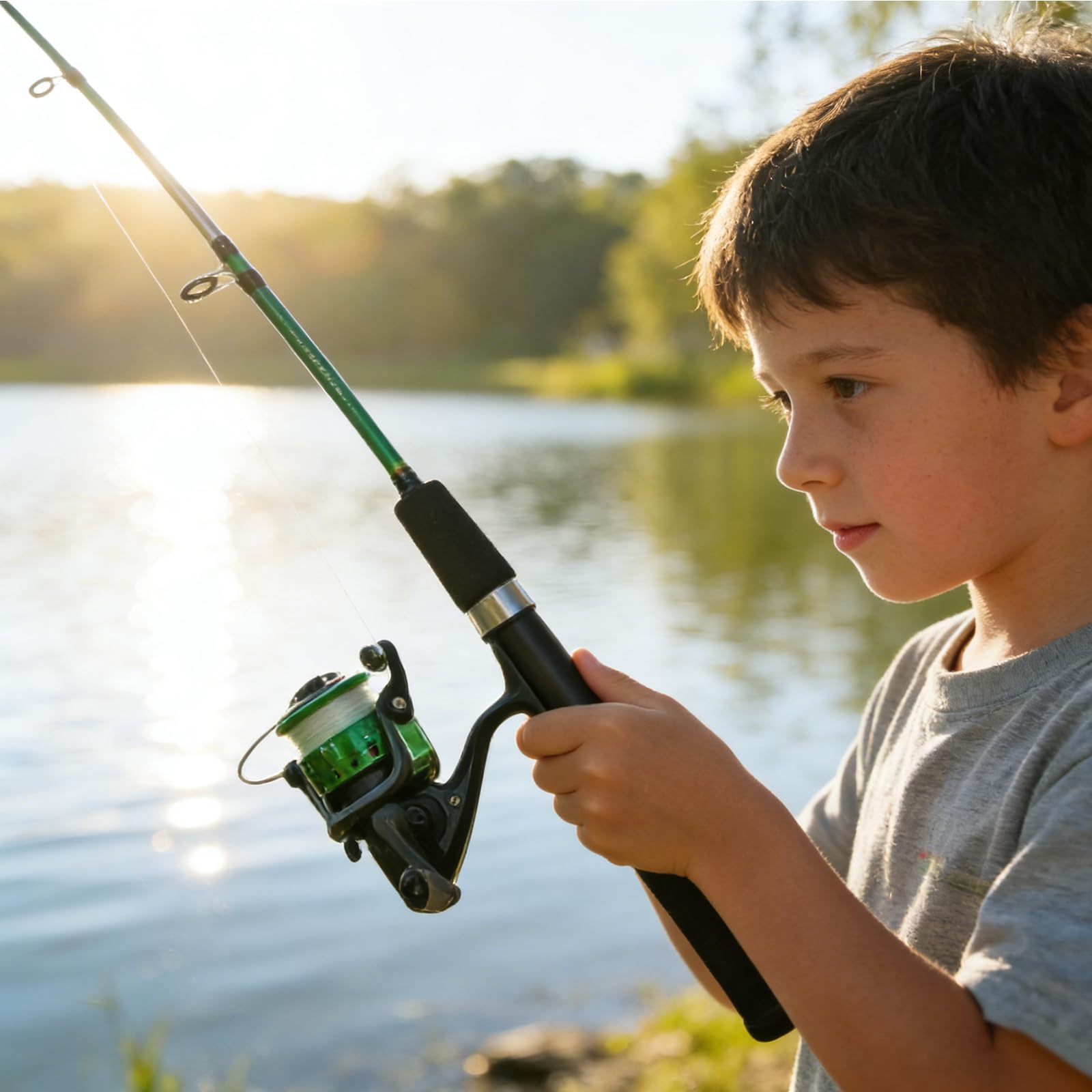 Lot De 2 Cannes À Pêche Télescopiques, Kit De Démarrage De Pêche pour Enfants 3-10 Ans