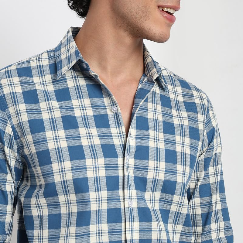 Image of Mens Striped Slim Fit Cotton Casual Shirt | Full Sleeves Mens Shirts | Stylish Shirt for Men