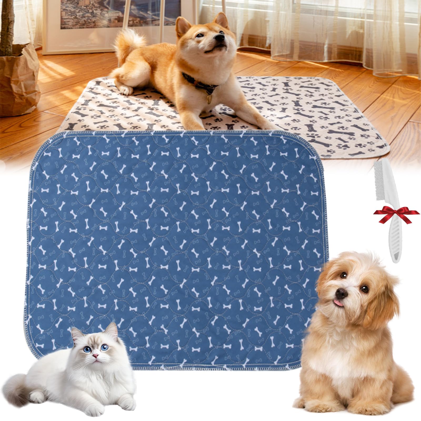 Wtujil G Pee Pads, 2026 New Reusable Pet Pee Pad, Washable Puppy Pads With Pheromones, Leak & Odor Proof Pet Trainin Pads For Dogs Indoor Use, Easy To Clean & Reuse (,L)