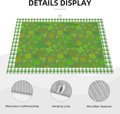 Miniatura 9 de Tapete de secado de platos de gnomo de feliz día de San Valentín, tapetes reversibles de microfibra absorbente para encimera de cocina, 18 x 24