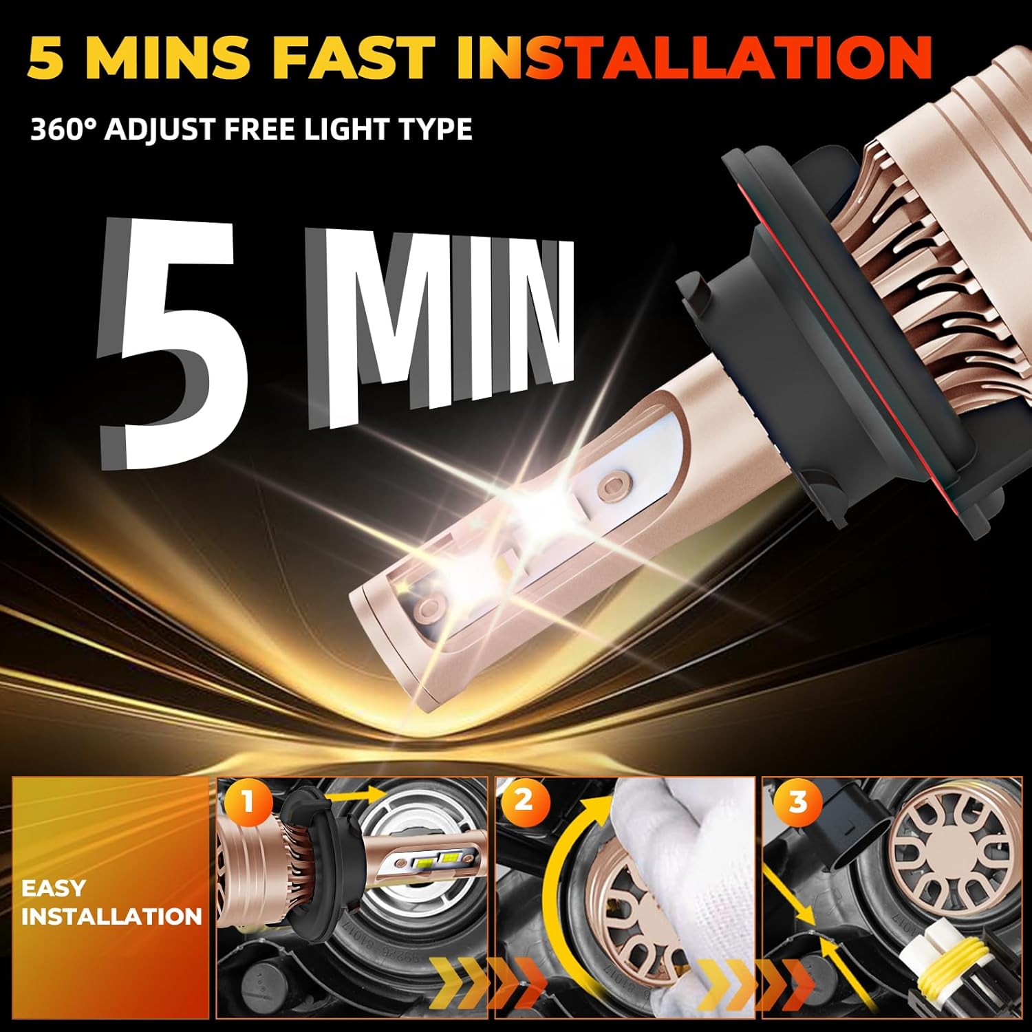 For Chevy Cruze 2011 2012 2013 2014 2015 Bulb Light Combo,9008/H13 H8 Fog Light Bulbs,6000K White,500% Brightness,9008 Light Bulbs,70W,4 Pack