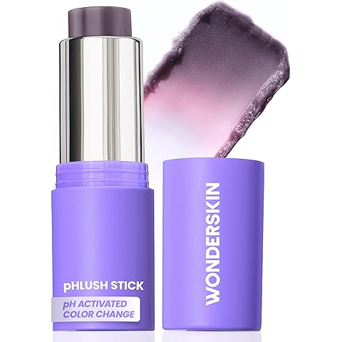Wonderskin Blush Stick pH-Activated - pHlush Multi-Use Stick, Cream Tint for Cheeks and Lips, Cooling Nourishing Color-Adjusting Makeup