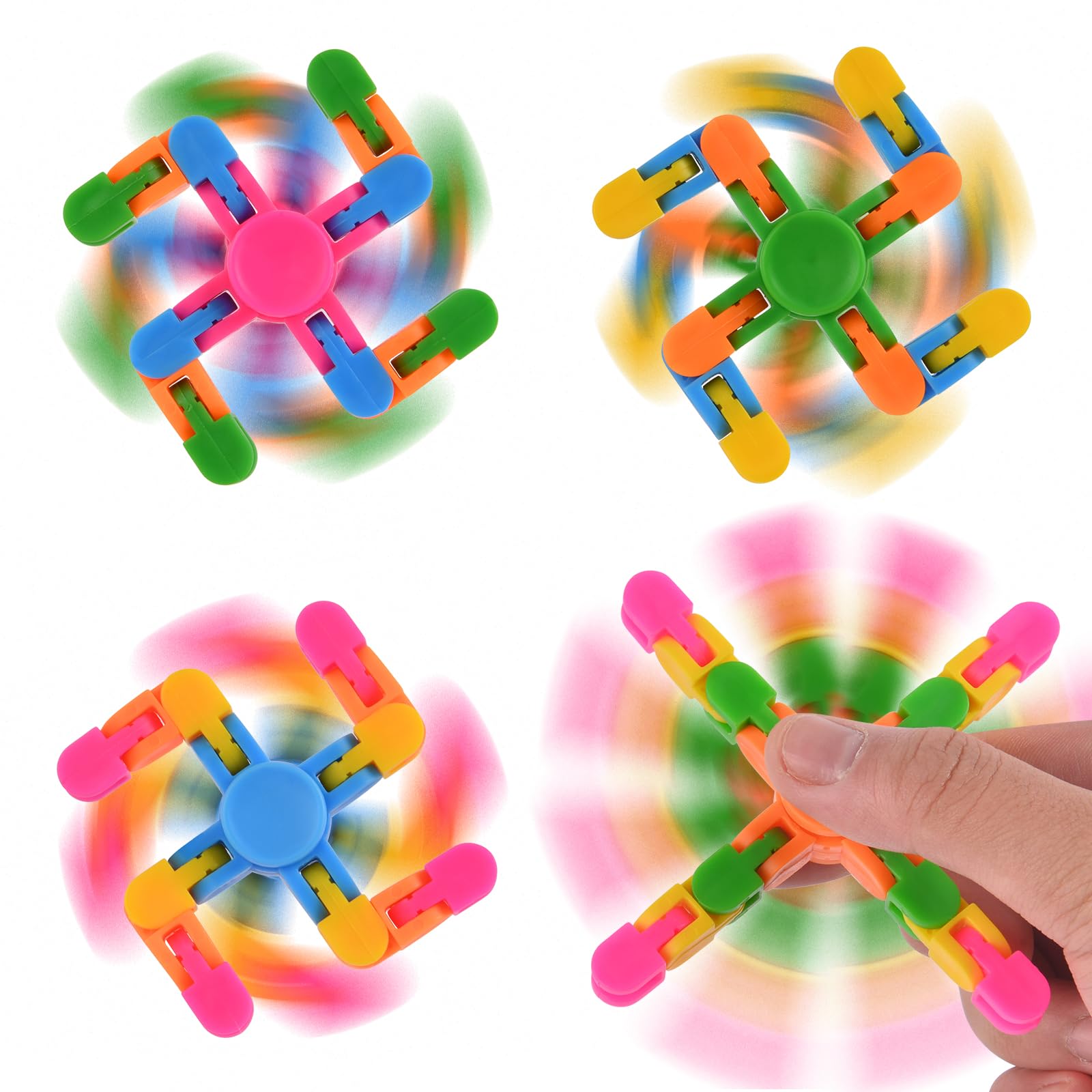Ainiv 4 sztuki dekompresyjnych gyroskopów na palce, zabawka sensoryczna fidget, transformowalny mechaniczny spinner, zabawka antystresowa, prezent dla dzieci/dorosłych
