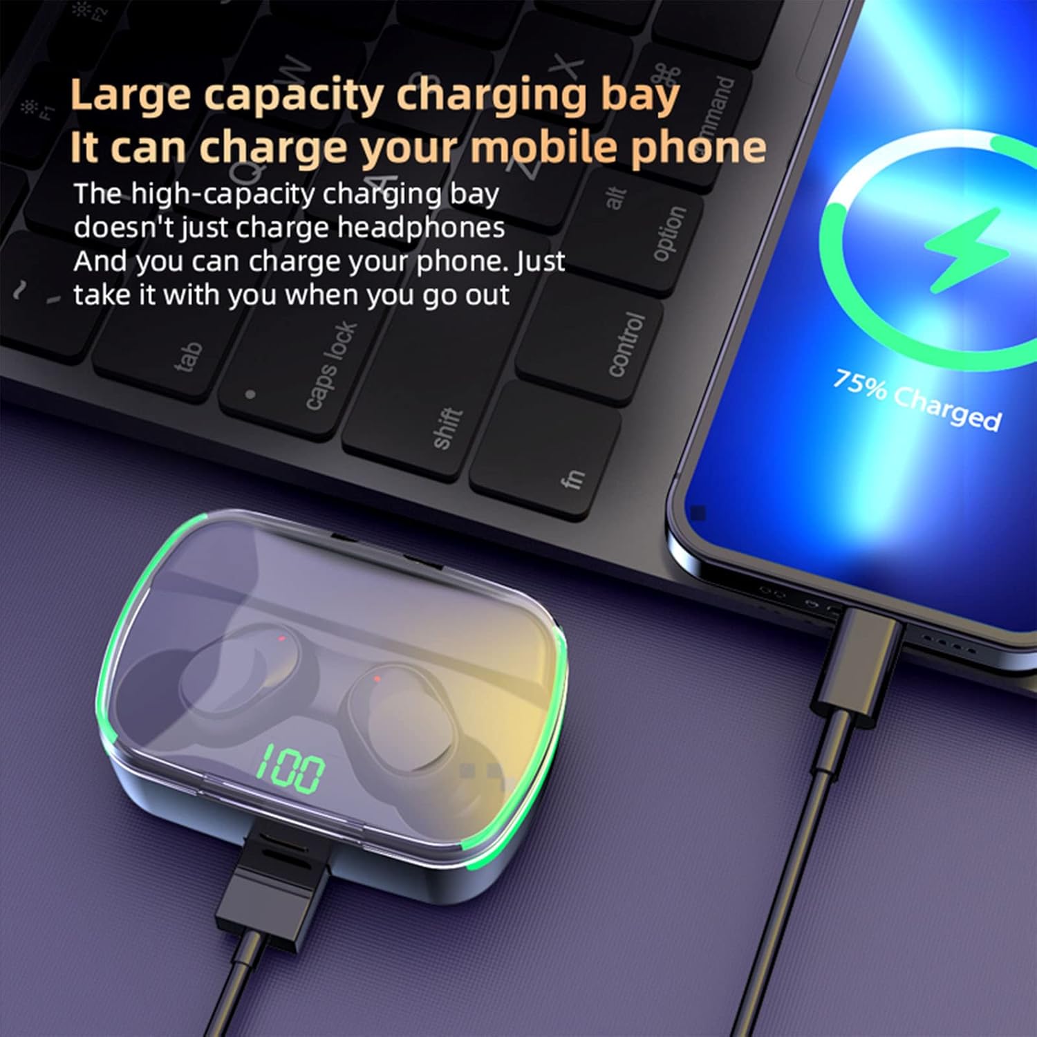 topliu digital display bluetooth 5 3 earbuds noise reduction headphones with breathing light touch control sport earphones with low latency for sp