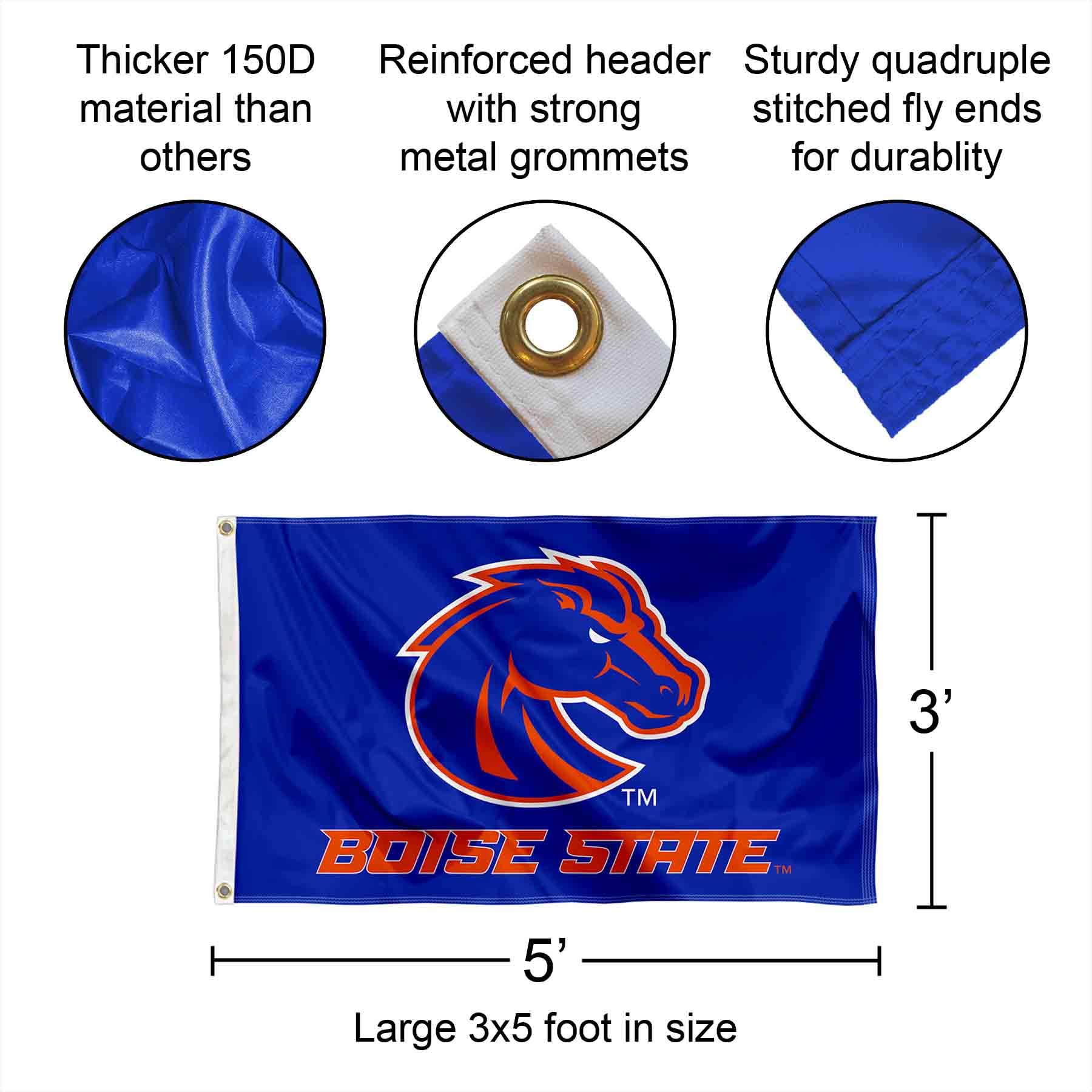 College Flags & Banners Co. Boise State Broncos Blue Flag
