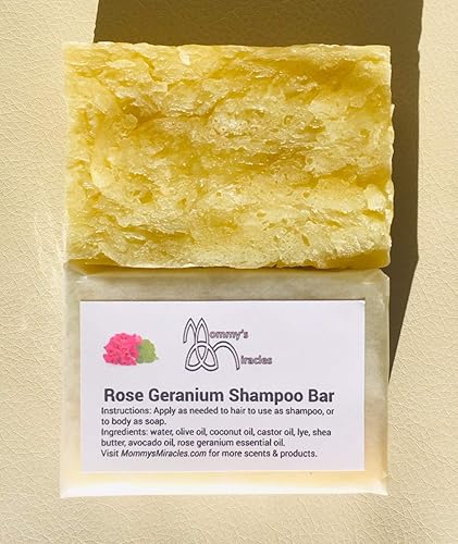 Jabón en barra de champú para el cabello, aroma a geranio rosa