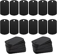 StayMax 100 Pack Black Anodized Aluminum Engraving Blank Tags - Easy Stamp Stamping Blanks for DIY Key Tags, Dog Tags & Crafts