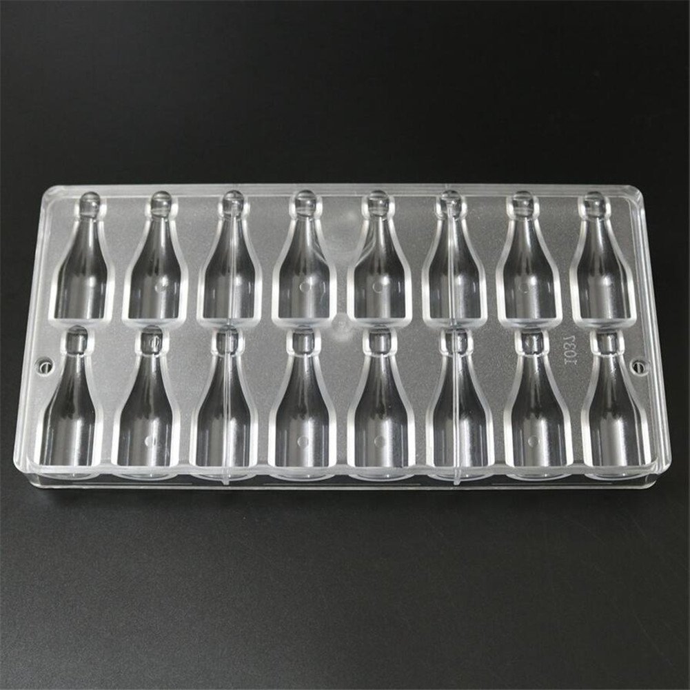 Valink Transparent Diy 3D Bottle Shaped Plastic Polycarbonate Chocolate Molds, Candy Chocolate Decorating Moulds, Chocolate Bakeware Pan, Baking Cake Tools, Chocolate Bar Mould, Ice Tray - 13.5Cm X 27Cm X 2.5Cm