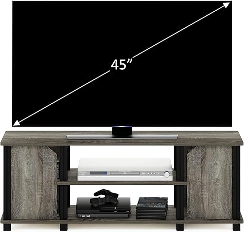 Miniatura 82 de Furinno - Soporte Brahms para TV de hasta 45 pulgadas con estantes y espacio de almacenamiento, color espresso / negro Espresso / negro,Roble