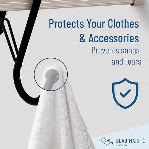 Miniatura 4 de 10 Metalic S-Hooks with Anti-Fall System. Anti Drop S-Shaped Hook with Safety Buckle to Prevent Falls. Heavy Duty. (Black, 2.5in Long (Diameter