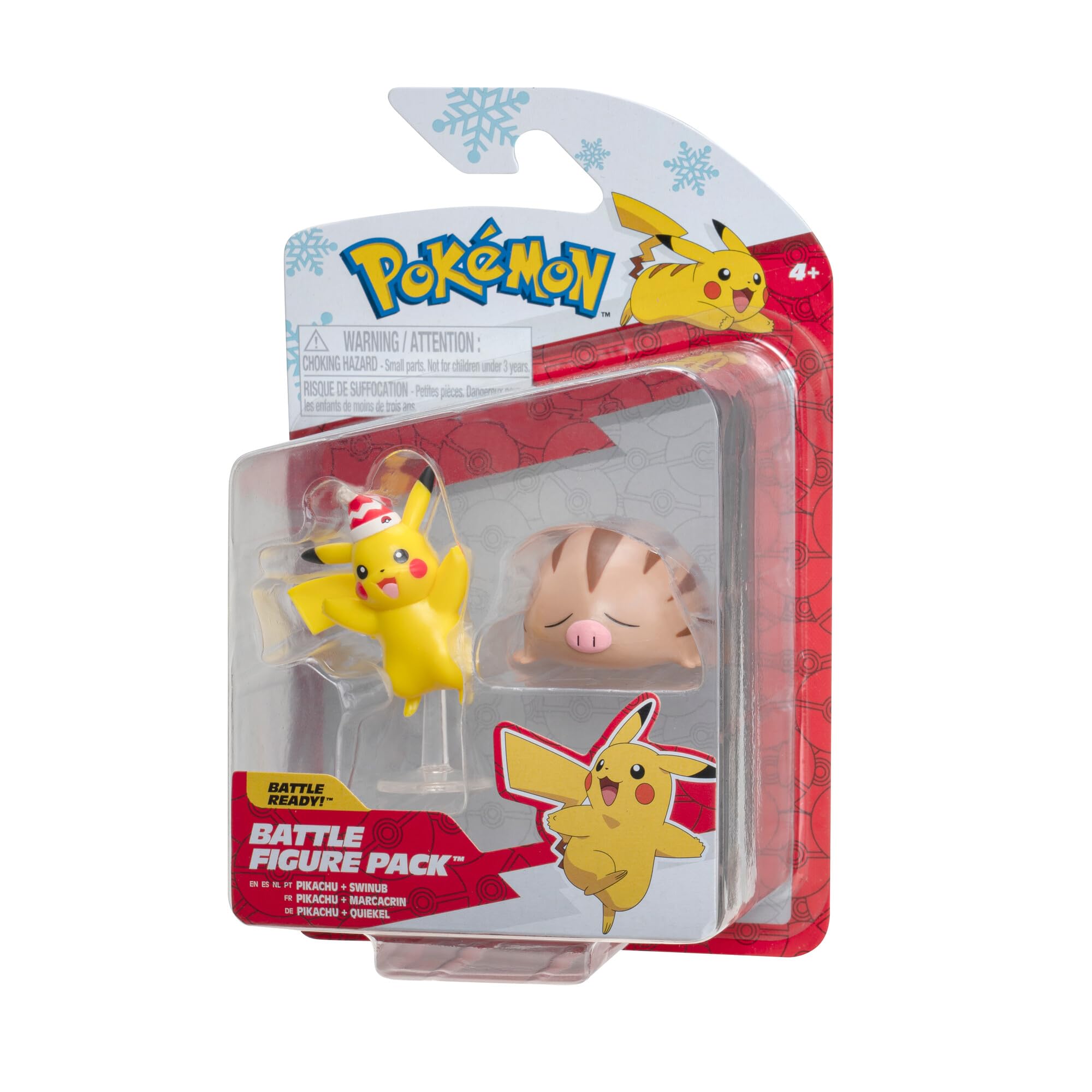 Pokémon Battle Figure 2 Pack (Holiday Pikachu #7 & Swinub) – W3