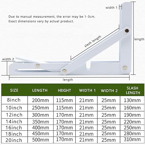 Miniatura 5 de JIANLEI Soportes plegables para estantes, soporte de bricolaje, carga de 350 libras, soporte L para mesa de trabajo plegable, incluye tornillos para