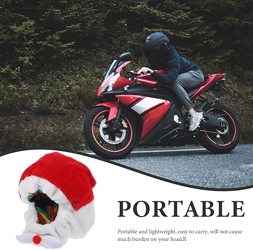 Miniatura 5 de Cabilock Funda para casco de motocicleta, protector de Papá Noel de Navidad, accesorios de decoración para hombres y mujeres, fiesta de Navidad