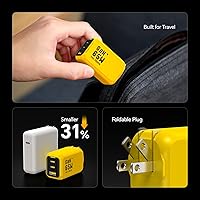 Vista 8 de AOHI Bloque de cargador USB C GaN+ de 65 W para jóvenes, 3 puertos PPS tipo C, compacto y plegable, cargador de pared para MacBook Pro/Air, iPad