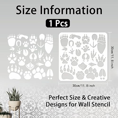 Vista 69 de INFUNLY Plantillas de pared de mandala para pintar paredes reutilizables de azulejos, plantillas de piso de concreto de 12 x 12 pulgadas para pintar