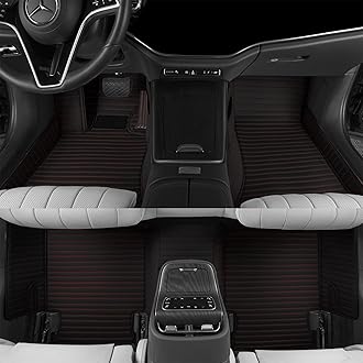 Custom car Floor mat is Compatible for Mercedes-Benz，to All Models for Benz (2000-2025) C260/C200/S500/ A260/ B200，Luxurious ‌All-Weather car Floor MATS. (Black red.-)
