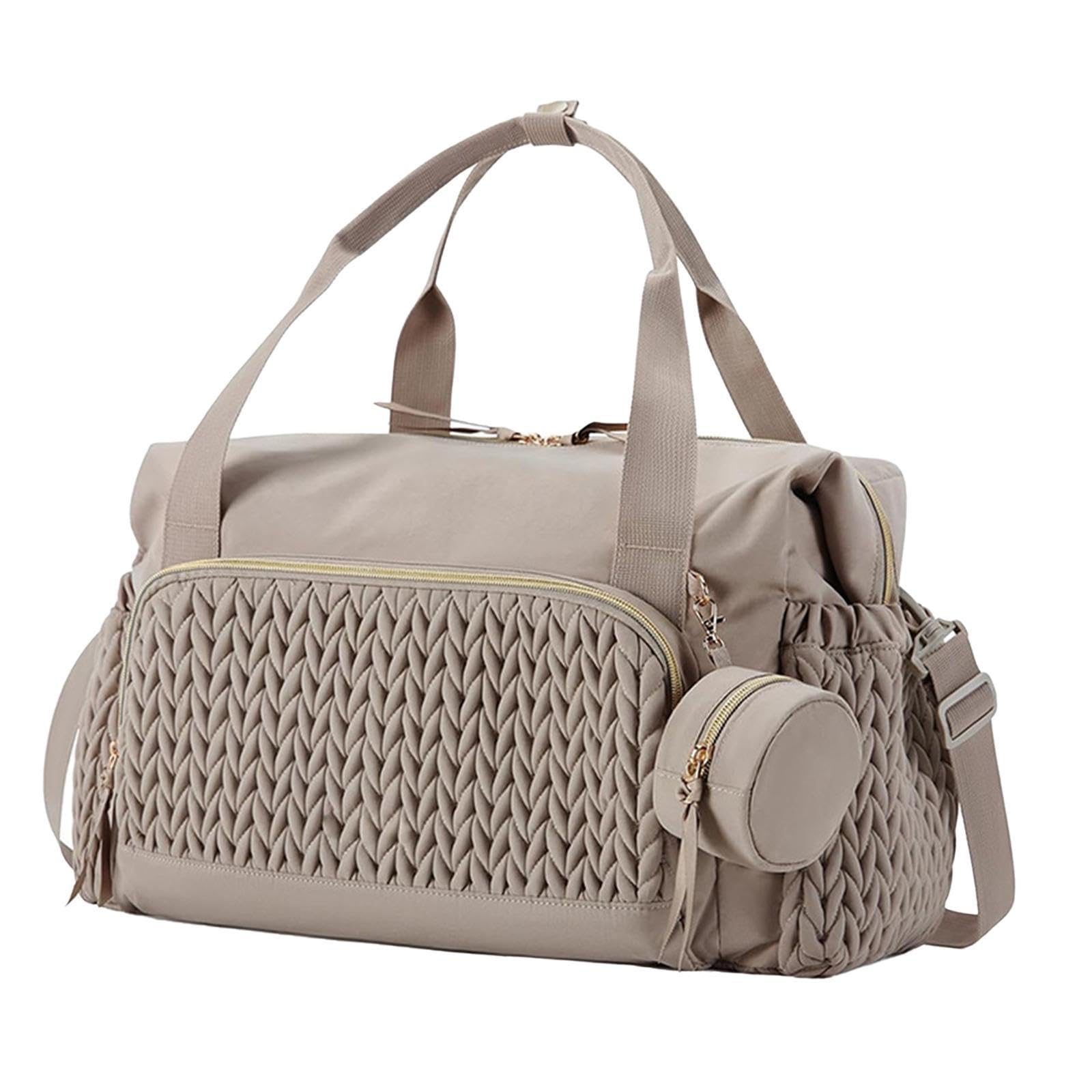 STYLEHEAVEN Diaper Bag with Shoulder Strap Large Maternity Bag for Women Nurses Work Gym Brown-image-10