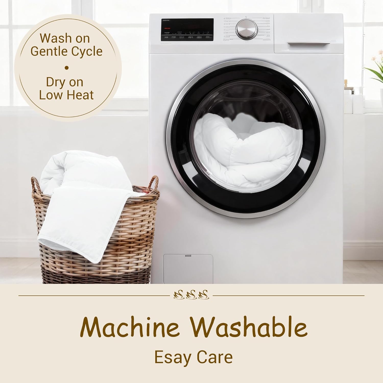 ZPECC Toddler Goose Down Comforter, 41x48 Hypoallergenic Baby Duvet Insert, Soft Lightweight All Season Quilt Blanket for Crib Daycare Stroller White - Image 5