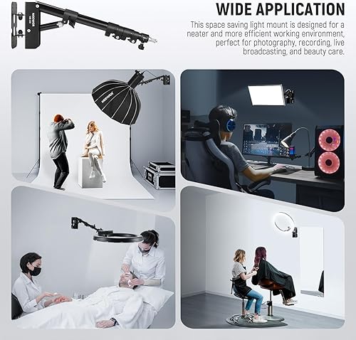 Vista 39 de Neewer Brazo de brazo de montaje en pared de 15-23.6 pulgadas/15.0-23.6 in de longitud ajustable con adaptador universal de 1/4 a 3/8 pulgadas