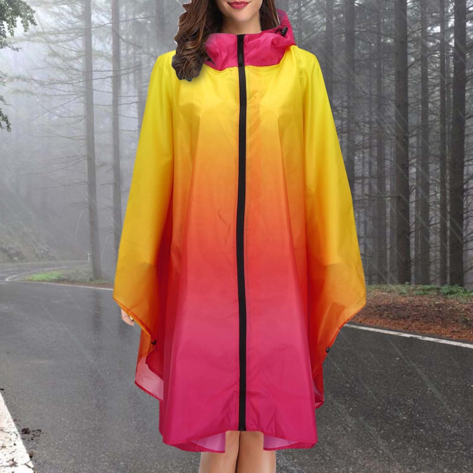 Poncho de lluvia para hombre y mujer, unisex, reutilizable, chubasquero para bicicleta, multiusos, chaqueta de lluvia con capucha larga, poncho de lluvia, chaqueta transpirable, impermeable