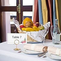 Vista 4 de 100 tarjetas de lugar, elegantes tarjetas de mesa con flores, tarjetas de asiento de textura rústica, tarjetas de identificación de papel kraft