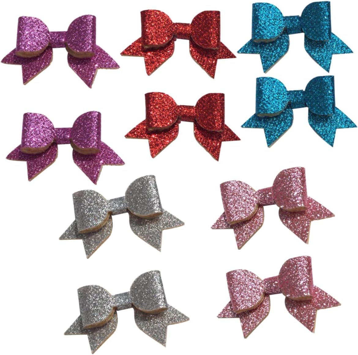 POPETPOP Pet Bowknot Hair Clip Set 10Pcs PU Grooming Accessory for Dogs