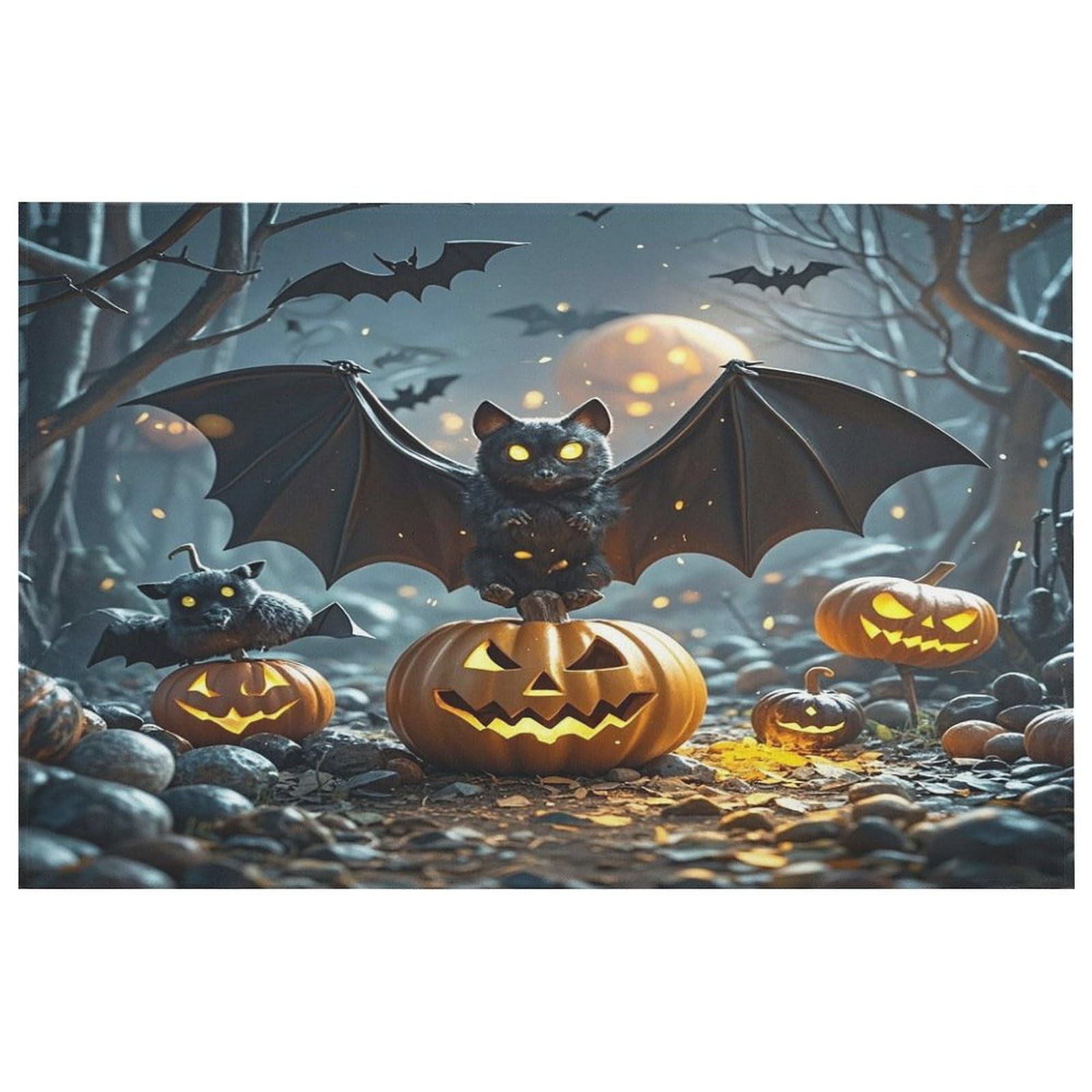 Tapis de sol universel imprimé chauve-souris tapis de chambre en velours