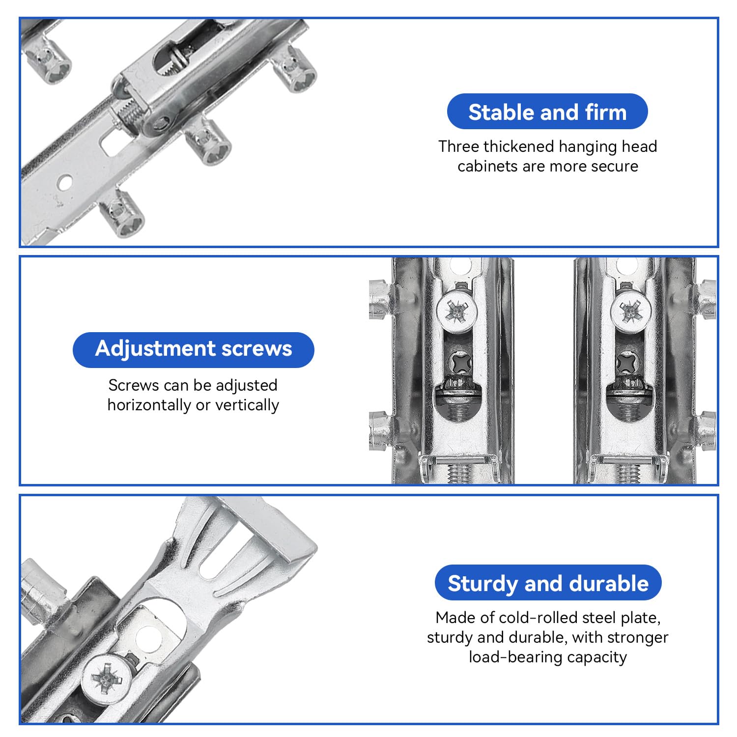 2Pcs Kitchen Cabinet Sospensione Rail, Universal Hidden Kitchen Cabinet Staffa Regolabile 150 kg Codice Sospensione per Armadio Montato A Parete Heavy Duty Cucina Parete Armadio Montato A Parete