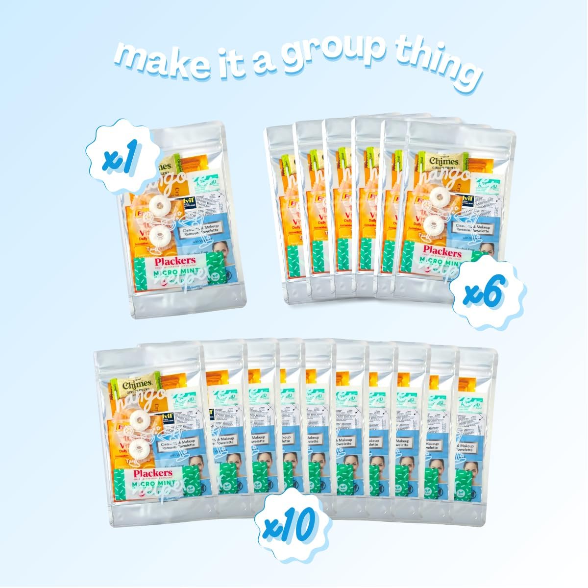 Party Favor, Goodie Bag - 6 Pack - Pre-Assembled Event Gift for Bachelorette Parties, Weddings, Birthdays, Girls Trips & Group Celebrations (5”x8”)