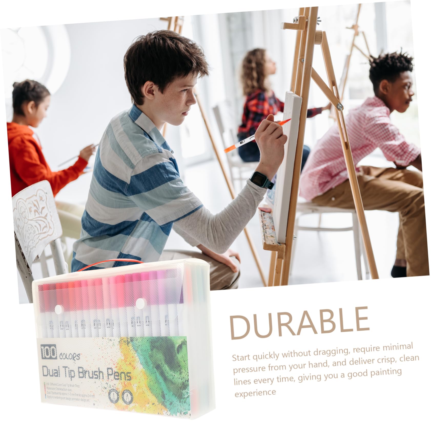 100pièces Stylos De Coloration à Double Pointe pour Coloriage Marqueurs Pinceaux Et Feutres à Pointe Fine pour Art Et Projets Créatifs Fournitures Artistiques pour Adultes