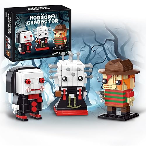 Halloween Action Figure Building Set Compatible with Lego for Adults,Pinhead,Freddy,Billy Horror Present for Fan,Home Decor,for Kids Toys 451 pcs
