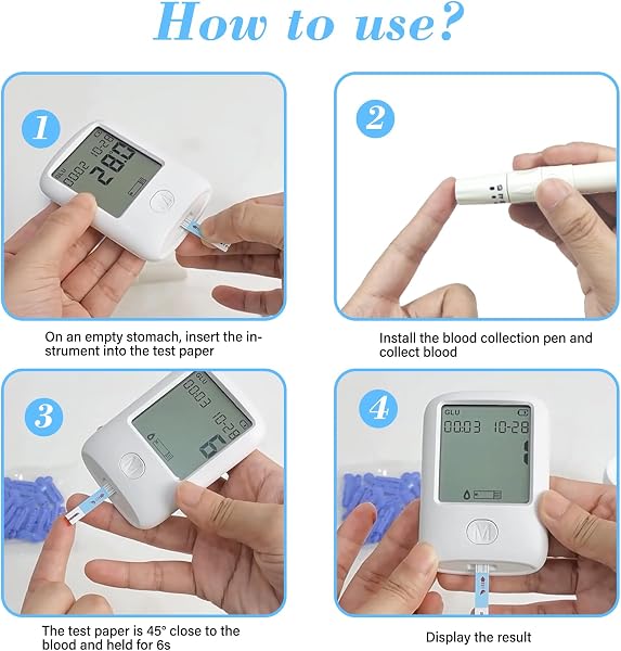 BLOOD TESTING METER | 50 Lancets and 50 Strips, 6s Home Testing Kit Safe for Kids and Adults - 3