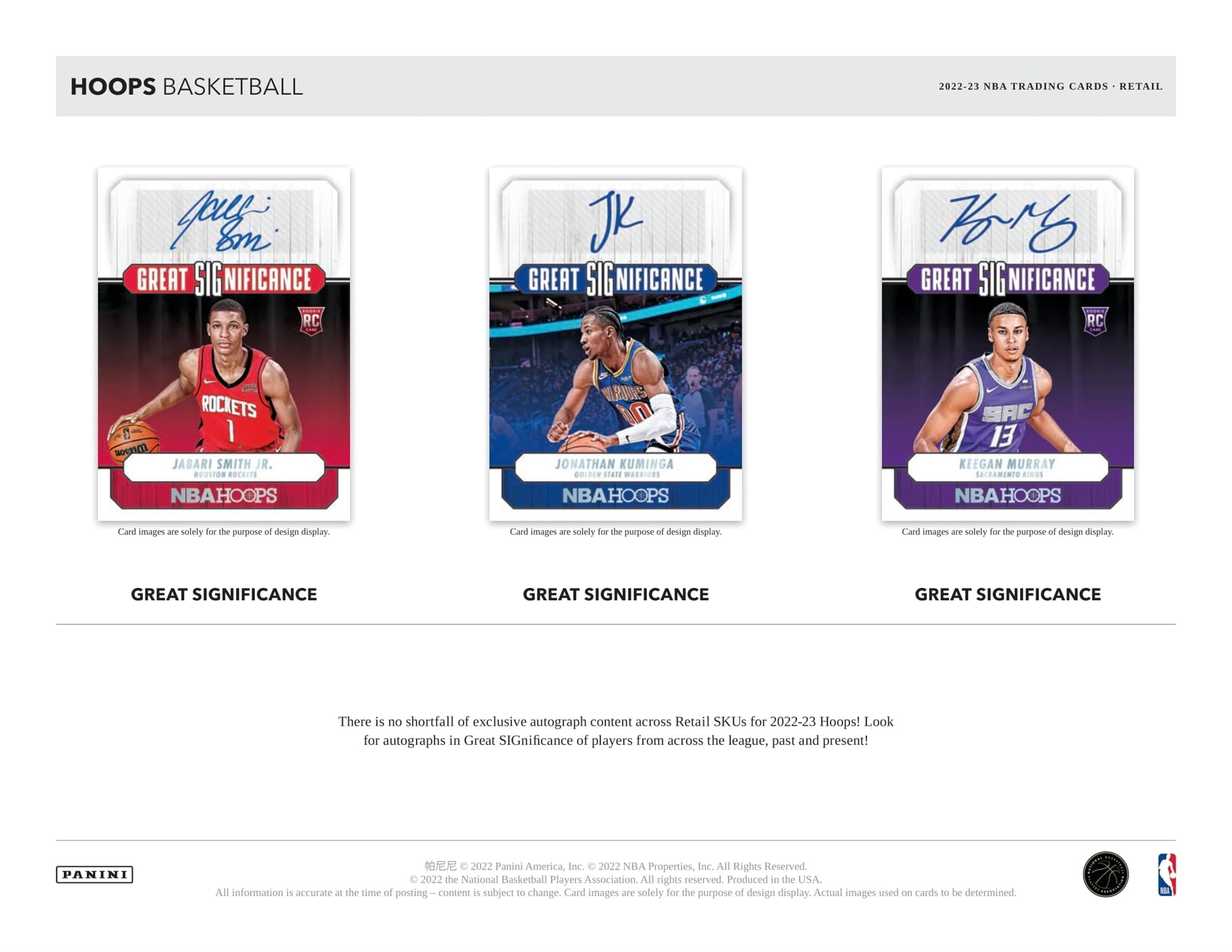 Panini NBA Hoops Basketball Pack 2022-23 - 15 Cartes