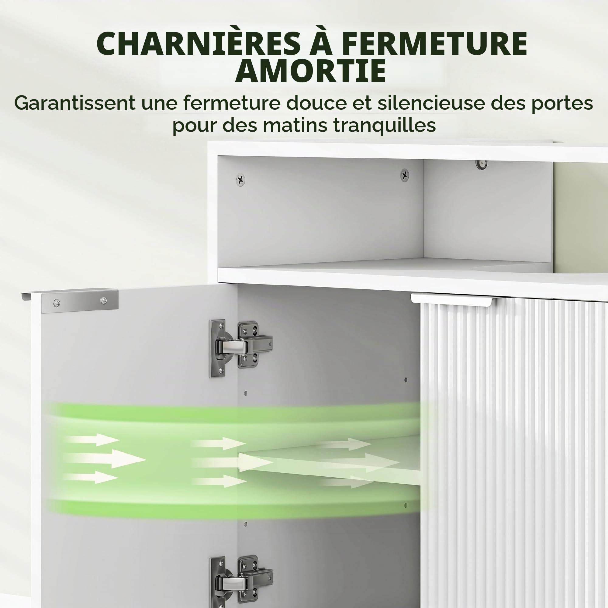 HOMCOM Meuble sous Lavabo avec Fermeture Douce 60x33x63cm Blanc