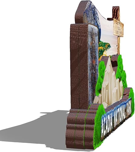 Miniatura 2 de Imán de madera del Parque Nacional Acadia de los Estados Unidos, imanes 3D para nevera, recuerdos coleccionables de viaje, decoraciones hechas a