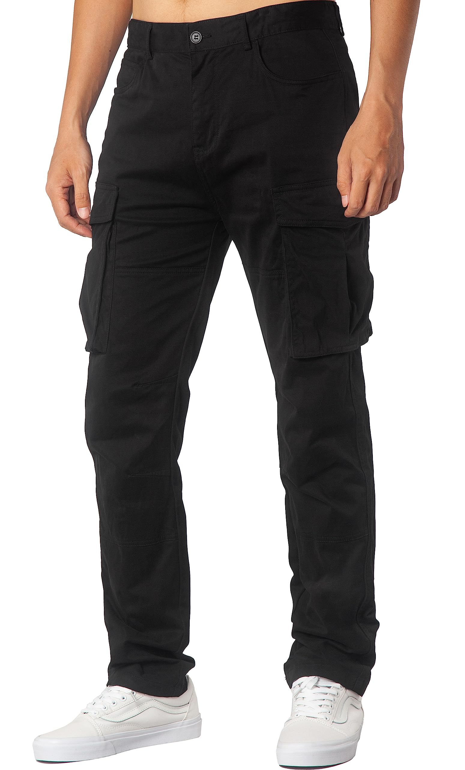 ITALYMORNBlack Cargo Pants for Men Slim fit Khaki Work Pants with Pockets