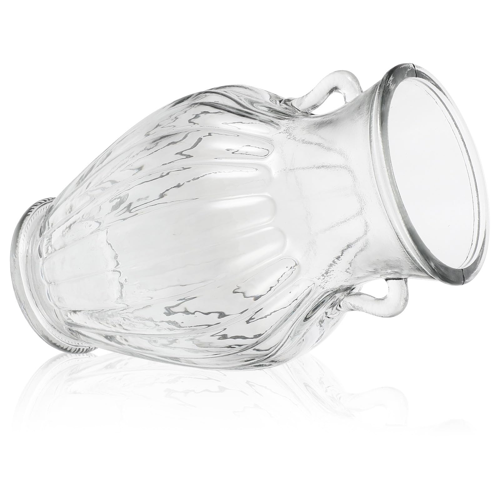 Vase en verre vintage à double anse grand diamètre pour décoration