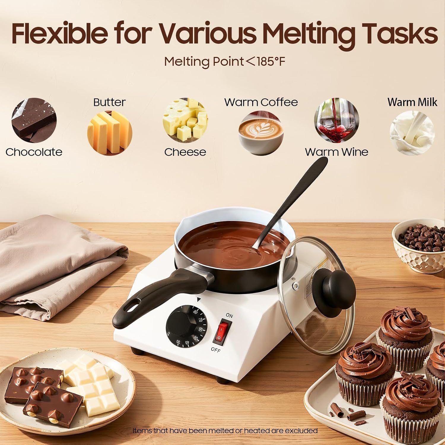 Fontana di Cioccolato con Interruttore a gravità, Pentola Ceramica Antiaderente, Acciaio Inox 304, Lavabile in Lavastoviglie, Alimentazione Flessibile per Feste e Uso Commerciale,Single-Cylinder