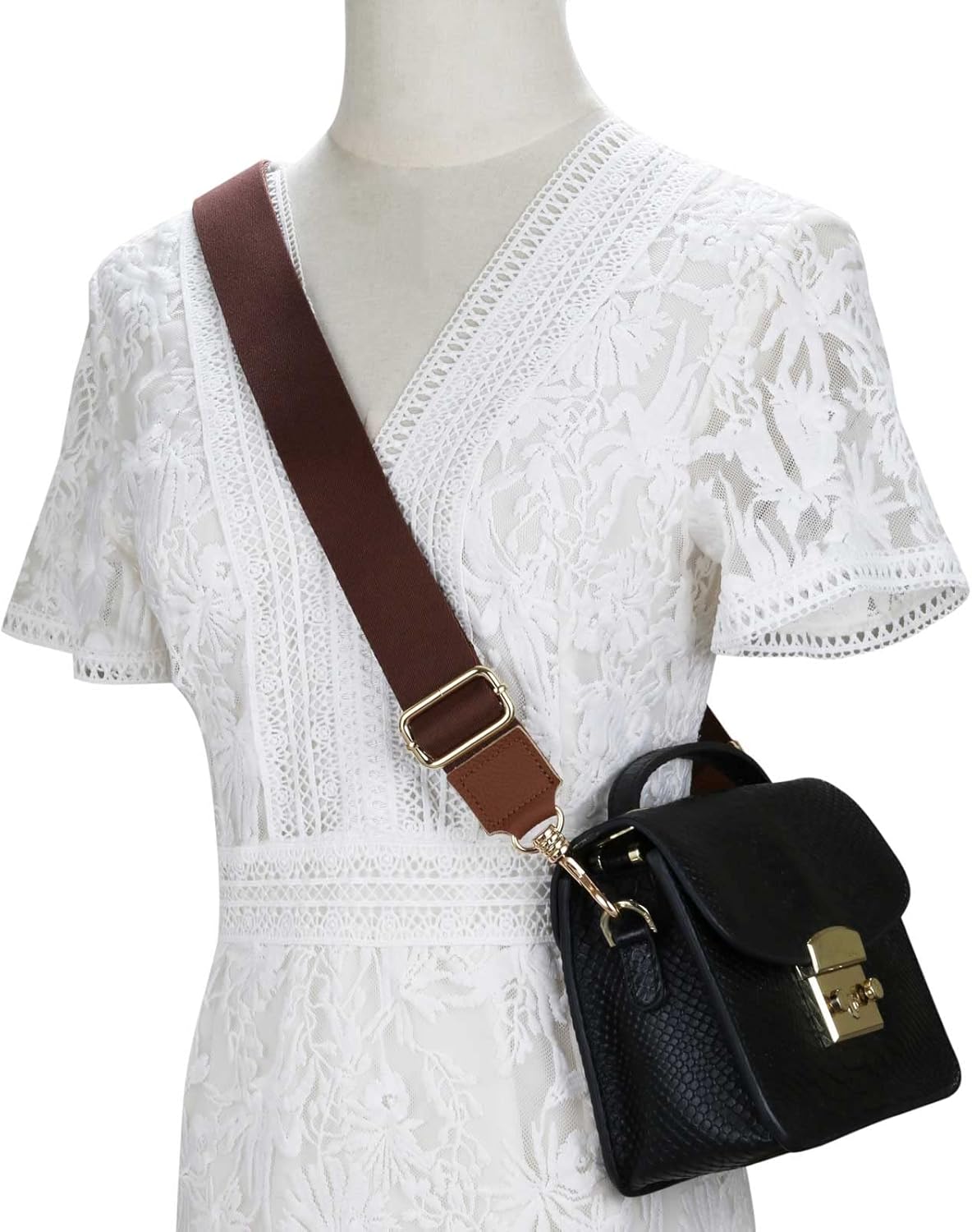 Allzedream Thick Purse Strap Wide Adjustable Replacement Crossbody Bag Handbag Leather Ends - Image 2