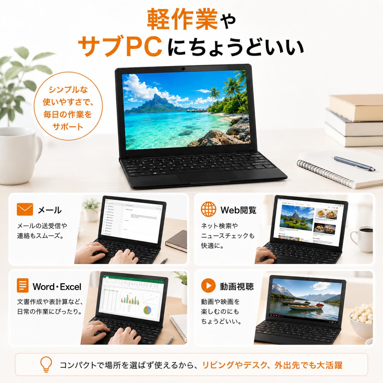 Amazon.co.jp: 【Office 2024搭載】10.1インチ軽量ノートパソコン