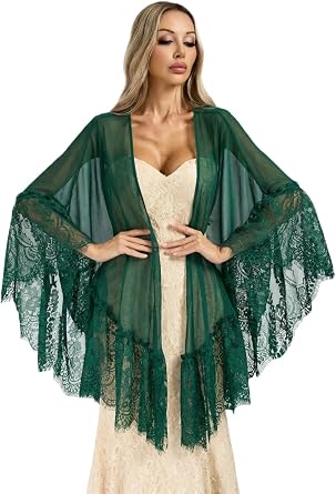 Sexy Shawls and Wraps Lace Chiffon Scarf for Evening Dresses Women Slip Dress Bridal Stole