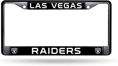 Rico Industries NFL Las Vegas Raiders - Marco para matrícula cromado estándar, 6 x 12.25 pulgadas