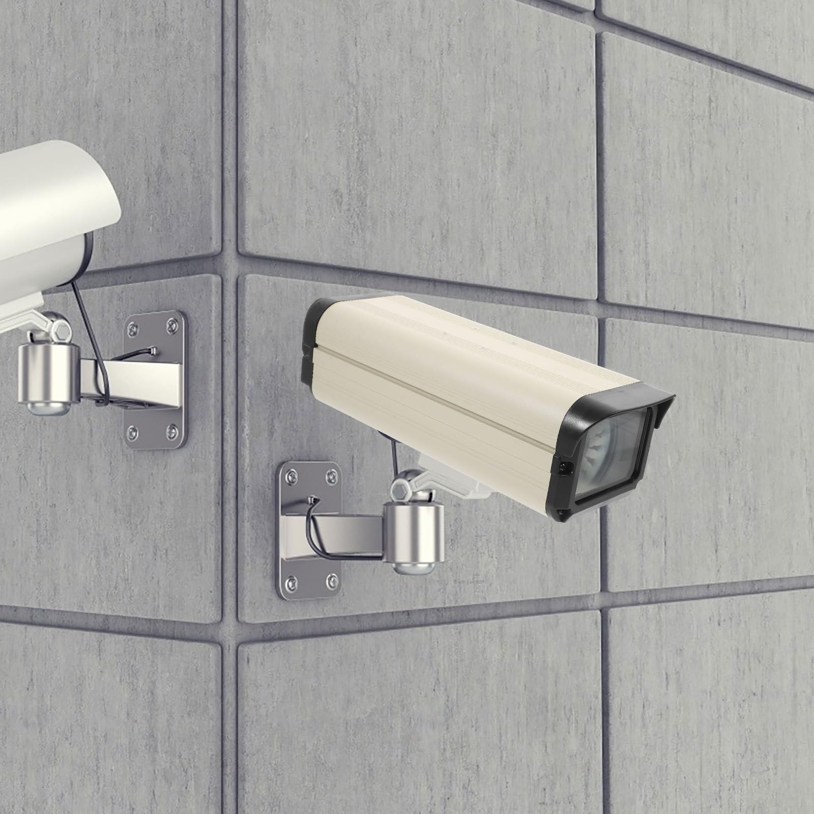 TEHAUX Aluminiumlegierung 12 Zoll Outdoor Kamera Schutzgehäuse Wetterfest für Überwachungskamera mit Seitlicher Öffnung für Außenbereich Schutz